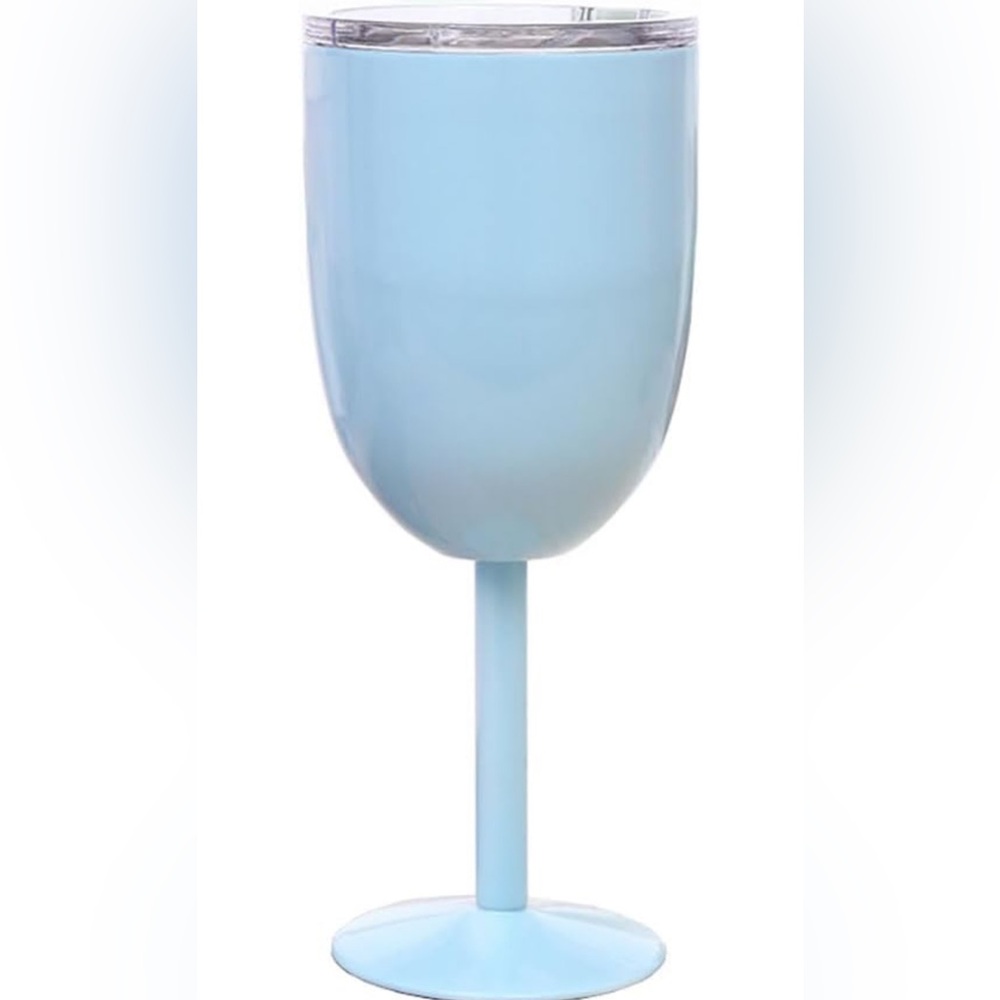 Light Blue Wine Tumbler with Lid